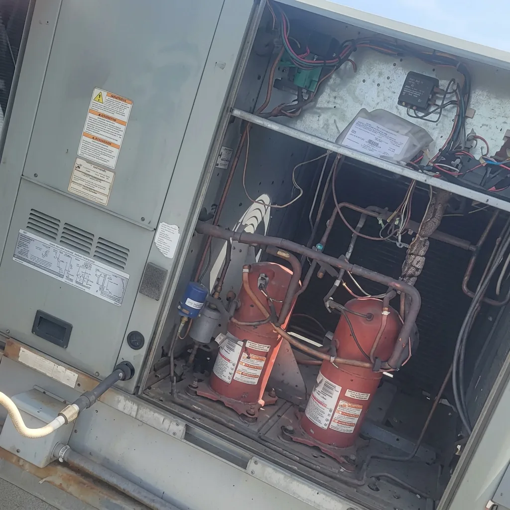 Reparación de compresores en unidad comercial